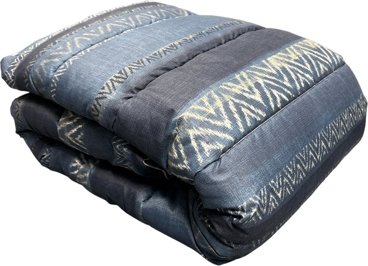 Dubbelzijdig Dekbed zonder Overtrek - 240x220cm - Donkerblauw/Lichtblauw - Wasbaar Dekbed - Hoesloos Dekbed - Tweepersoons Dekbed