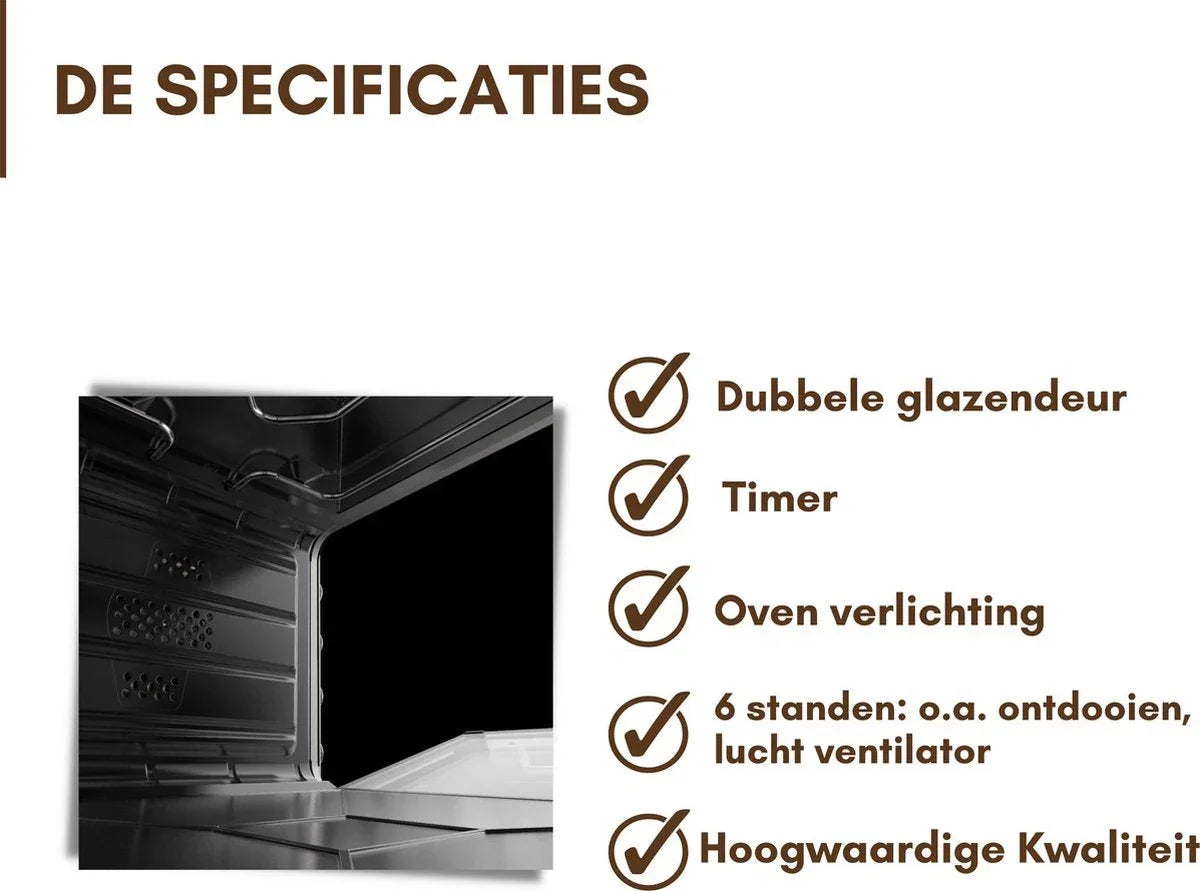 Teffo Standbackofen – XXL Pro – 70 l – Elektrobackofen – Grau