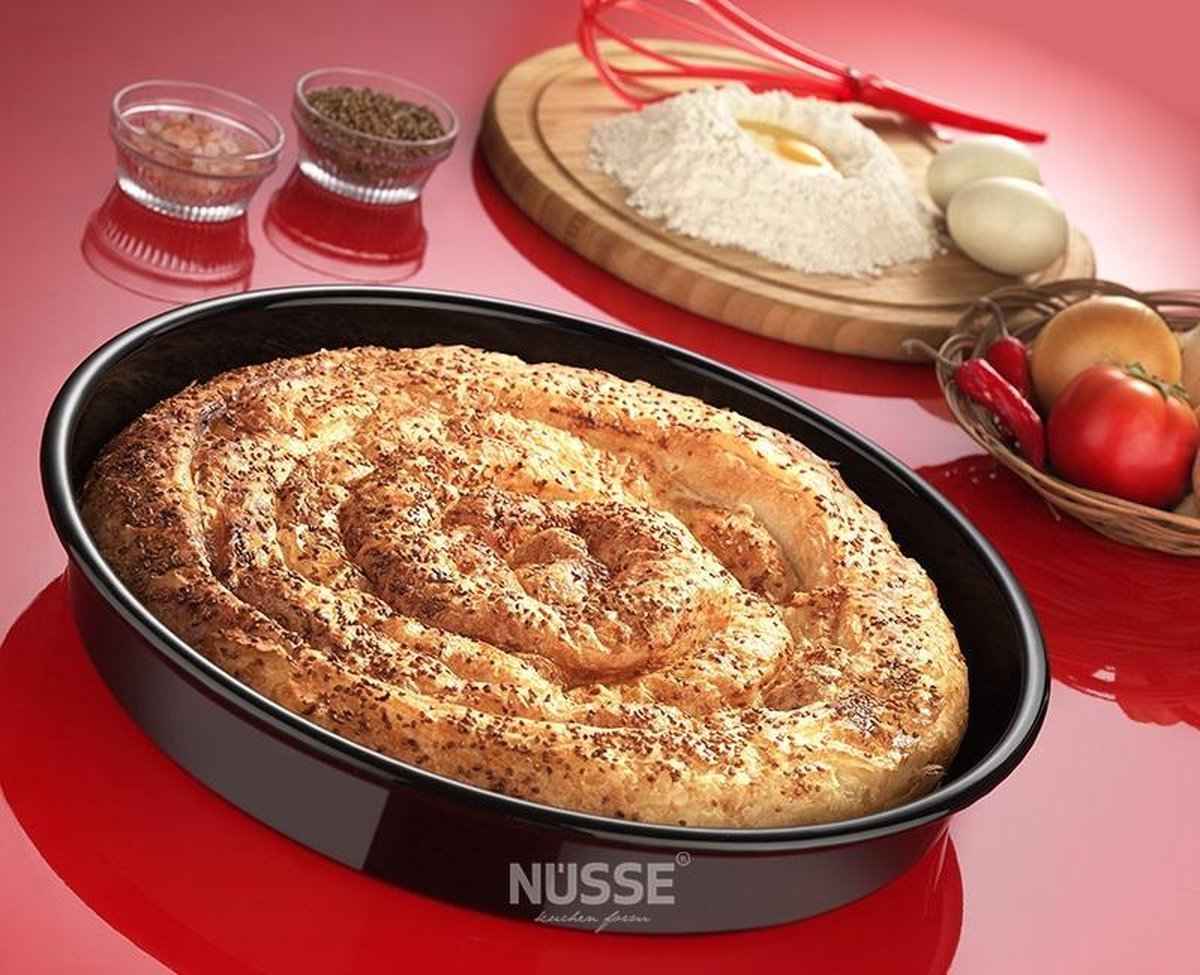 Nusse Ovenschaal 32cm - Ronde Emaille Schaal voor Oven en Grill