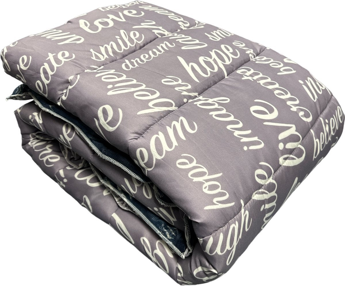 Kadirelli Dubbelzijdig Dekbed zonder Overtrek - 240x220cm - Zwart/Wit/Grijs - Wasbaar Dekbed - Hoesloos Dekbed - Tweepersoons Dekbed