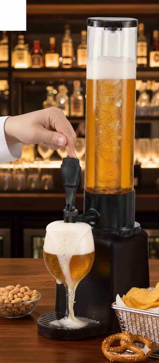 Cheffinger Drankdispenser met IJsblokjesreservoir en Tapkraan - 3L - Voor Frisdrank, Water, Sap en Cocktails - Perfect voor Feestjes en BBQ’s