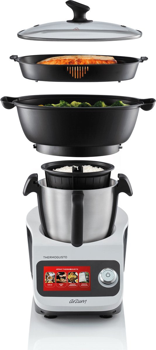 Arzum Thermogusto Multifunctionele Smart Keukenmachine AR1181-0200 | Wit - 1300W - Multifunctioneel - 3.5L - Smart functionaliteit