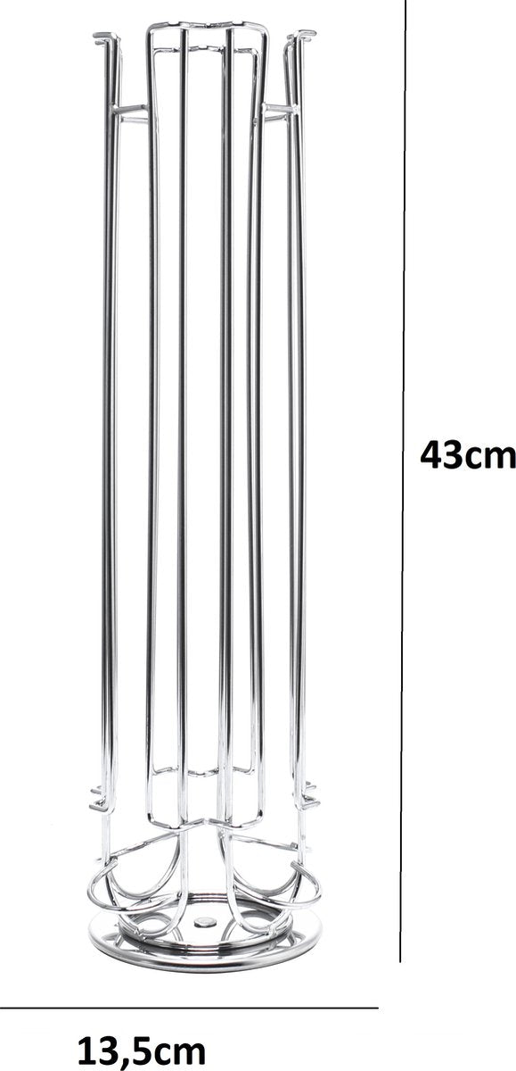 Clever - Dolce Gusto Kapselhalter - 360° drehbar - 32 Tassen - Becherhalter - Kaffeetassenhalter - Silber