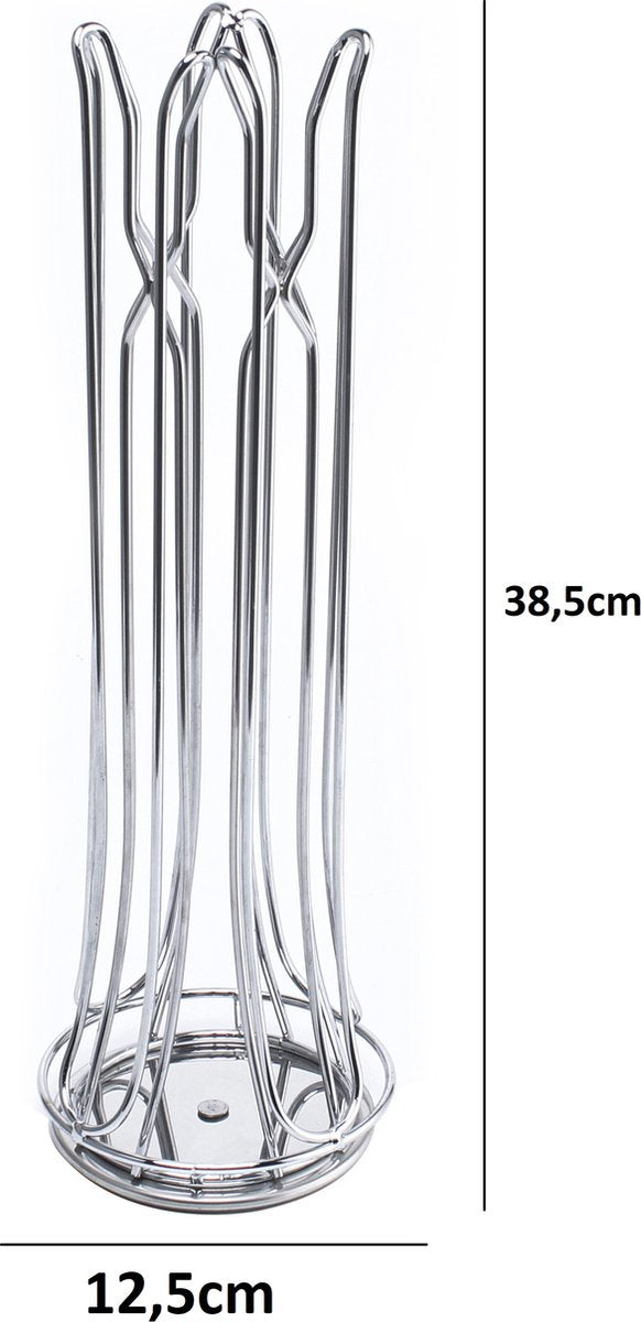 Cheffinger - Nespresso Capsulehouder - 360° draaibaar - 40 Cups - Cuphouder - Koffiecups Houder - Zilver