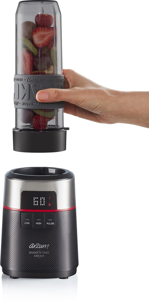 Arzum Shake 'n Take Dream Blender AR1148-0100 | Zwart - Mini blender - 500W - 2 Drinkflessen