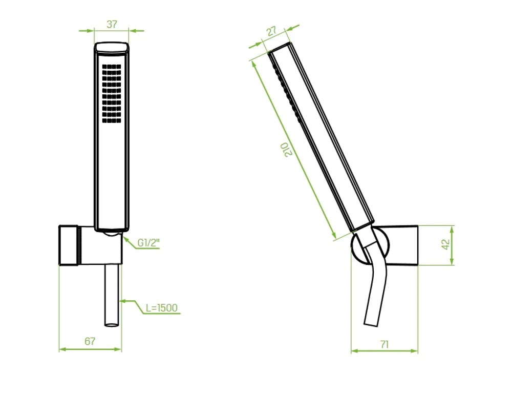 Laveo Doucheset Pola - Puntdouche - Mat Zwart - Compact en Waterbesparend