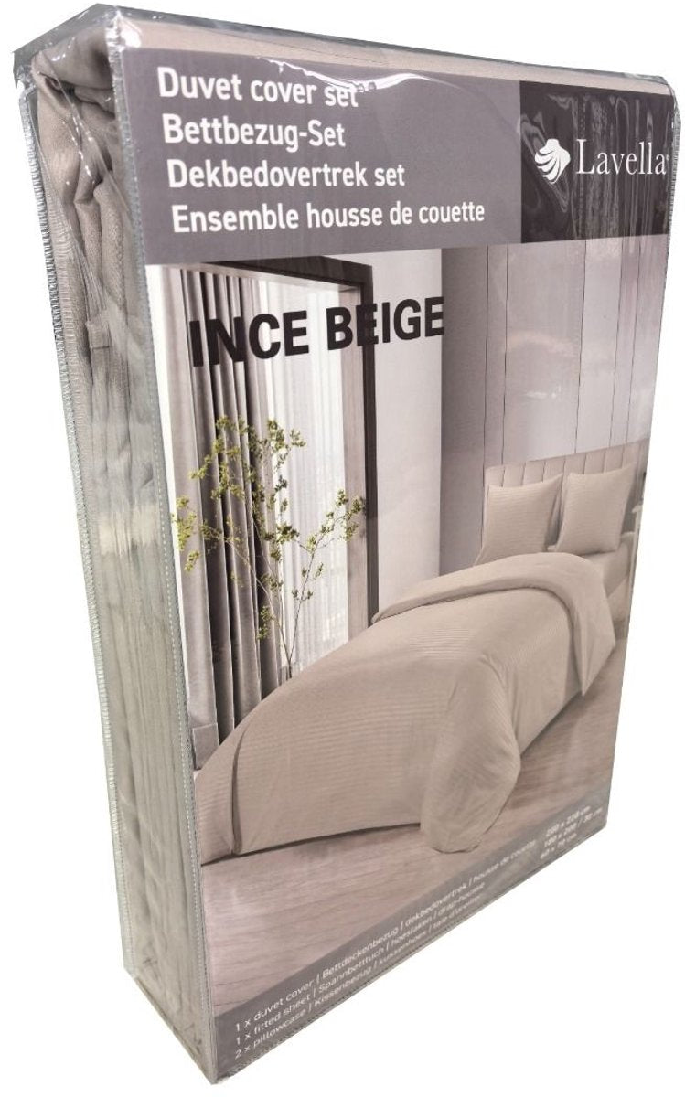 Lavella Ince Dekbedovertrek Set 4-delig - Beige - 200x220cm