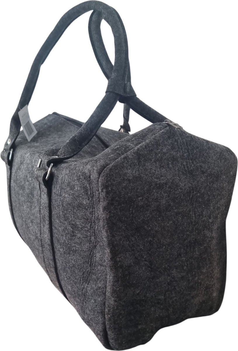 Viva Reistas Vilt met Rits - Antraciet - Shopper - Weekendtas - Luiertas - 50x30x23cm