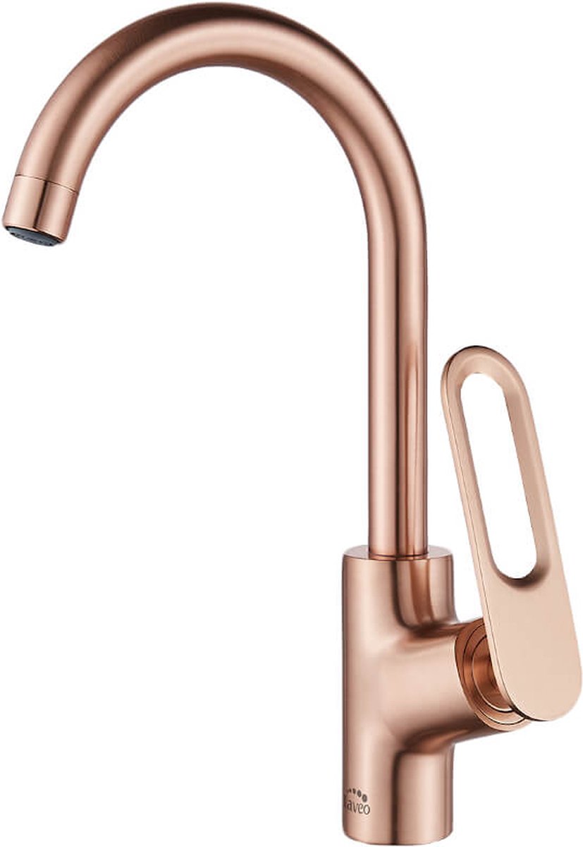 Laveo Tierra Wastafelmengkraan met U-uitloop – Roségoud Design met Joystickbediening