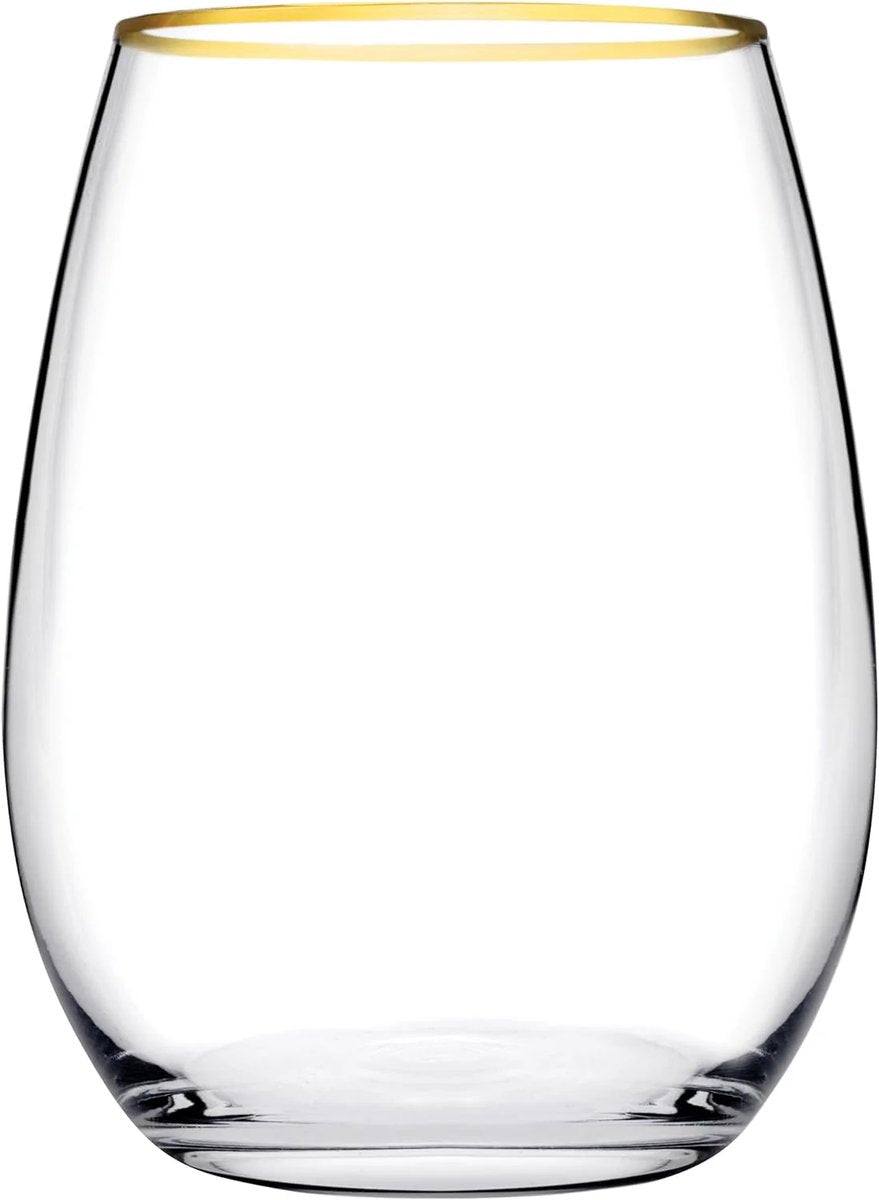 Glozini Lisbon - Drinkglazen met Gouden Rand - Set van 6 - 300ml - Waterglas