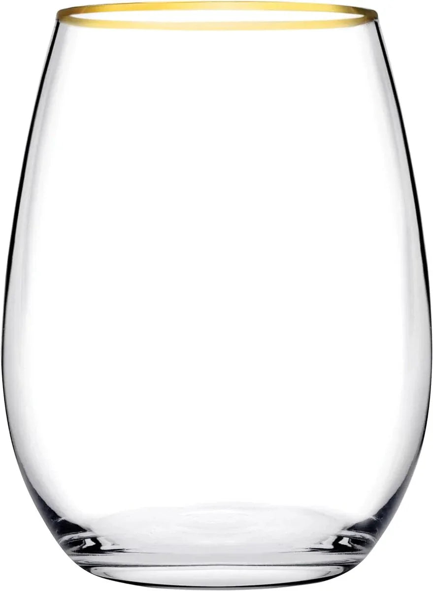 Glozini Lissabon – Trinkgläser mit Goldrand – 6er-Set – 300 ml – Wassergläser