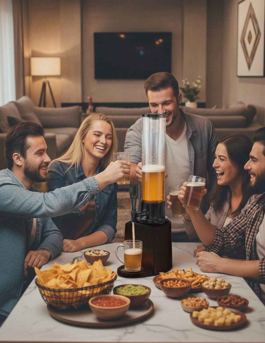 Cheffinger Drankdispenser met IJsblokjesreservoir en Tapkraan - 3L - Voor Frisdrank, Water, Sap en Cocktails - Perfect voor Feestjes en BBQ’s