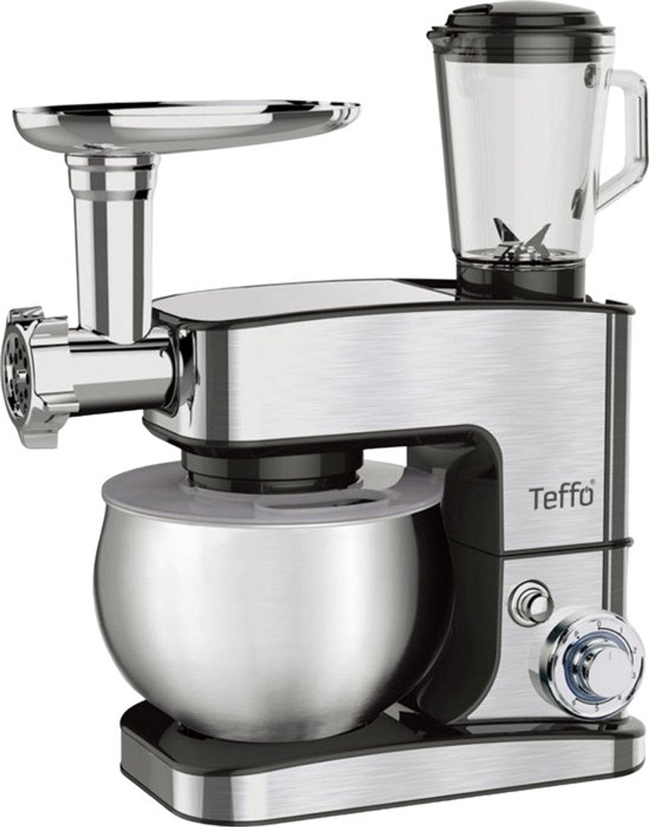 Teffo Stand Mixer Pro - Keukenrobot - 5L - 1300W - Met Gehaktmolen, Blender en RVS Kom