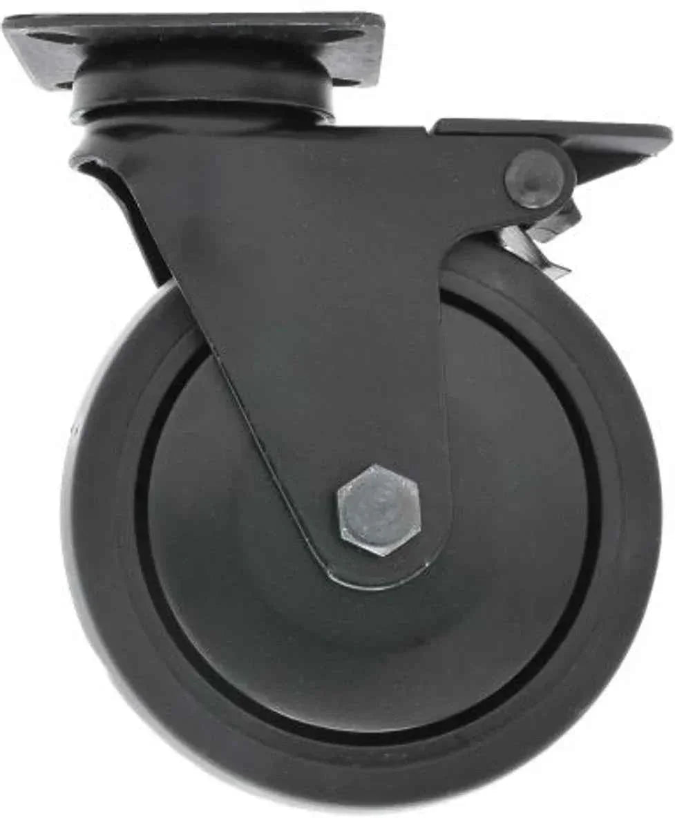 MacLean Zwenkwiel met Rem - Zwart - Rubber - Ø100mm - Draagvermogen 70KG - TEKZEN