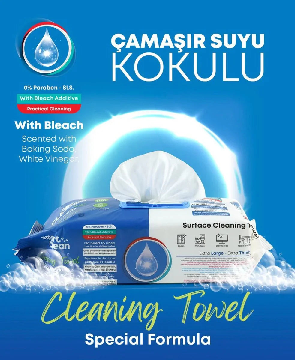 Cleanizi Schoonmaakdoekjes – 3 Pak x 100 Stuks - Extra Groot & Dik – Streeploos Schoon – Frisse Geur – 0% Parabenen – Met Bleekmiddel – Multifunctioneel