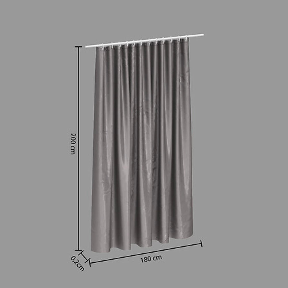 5Five Douchegordijn Grijs - 180x200cm - Waterafstotend Polyester met Ringen