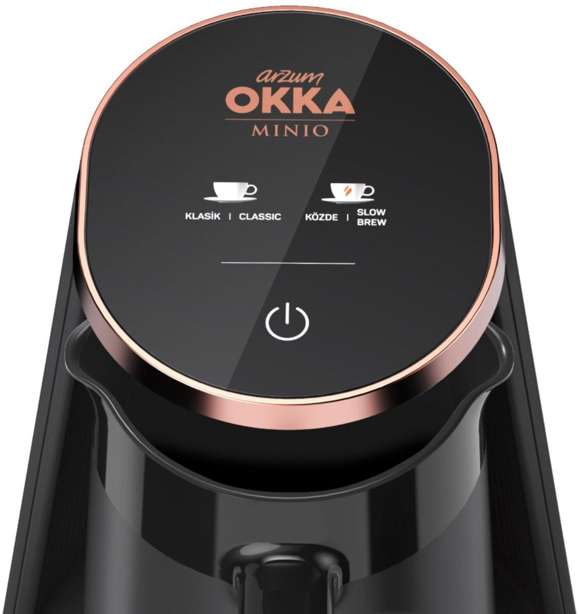 Arzum OKKA New Minio Jet 2 - Turks Koffiezetapparaat - Zwart/Koper - Dubbelzijdige Koffiepot - 1-4 kopjes - 400W