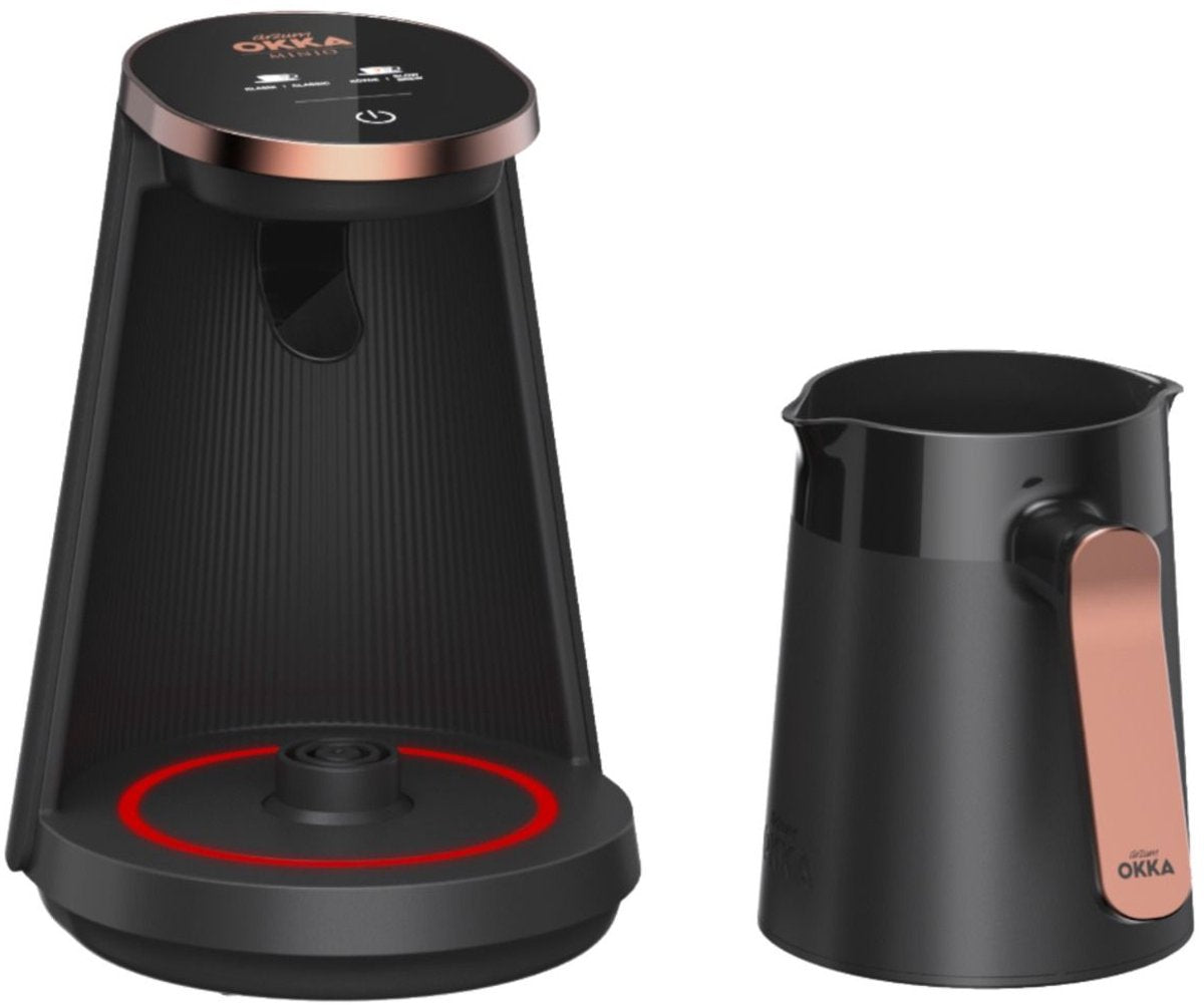 Arzum OKKA New Minio Jet 2 - Turks Koffiezetapparaat - Zwart/Koper - Dubbelzijdige Koffiepot - 1-4 kopjes - 400W