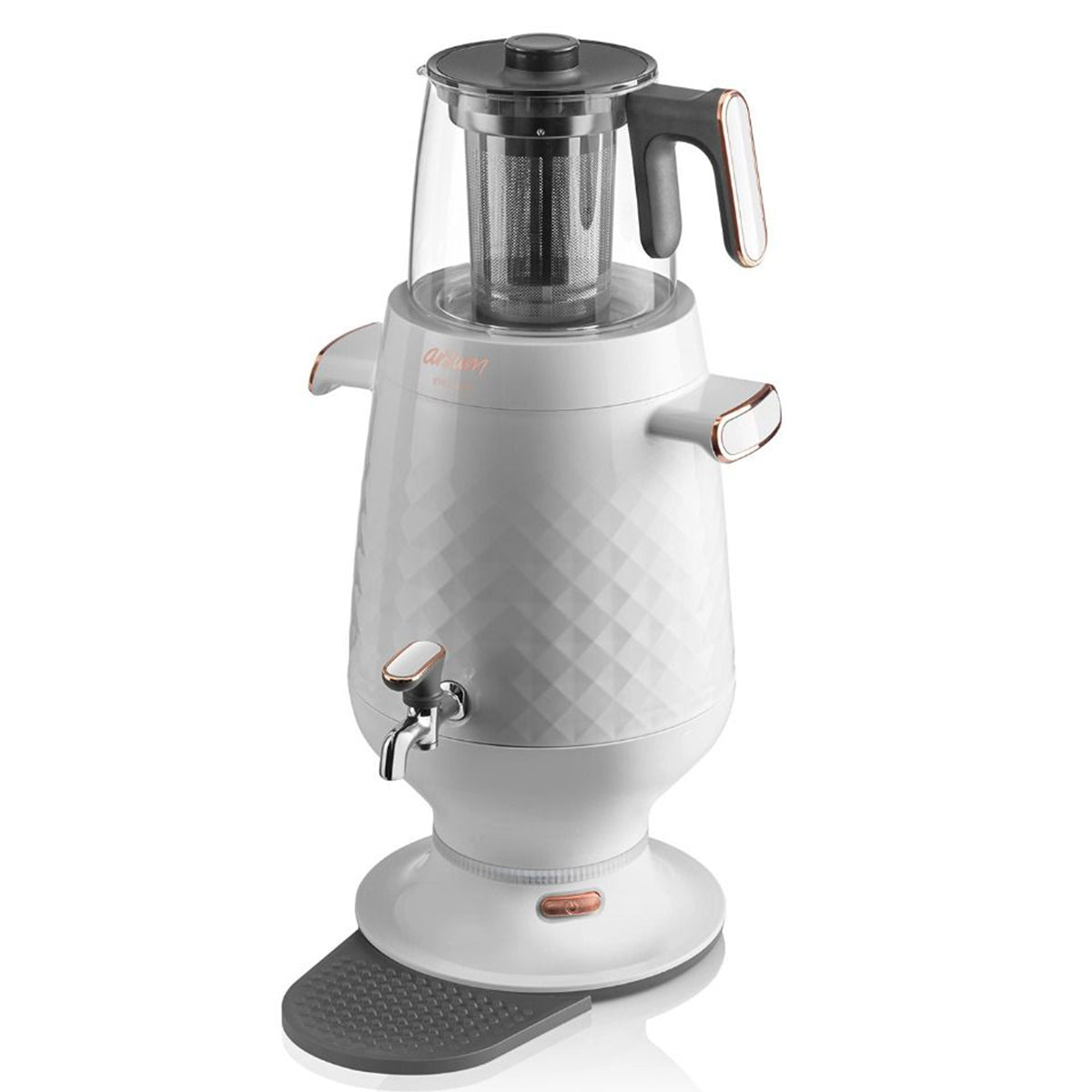 Arzum Ehlikeyf Semaver - 3,5L Elektrische Theemachine met Glazen Theepot en Warmhoudfunctie