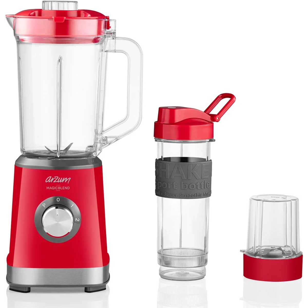 Arzum Magicblend Blender - Rood - 1000W - Glazen kan - 1,2L