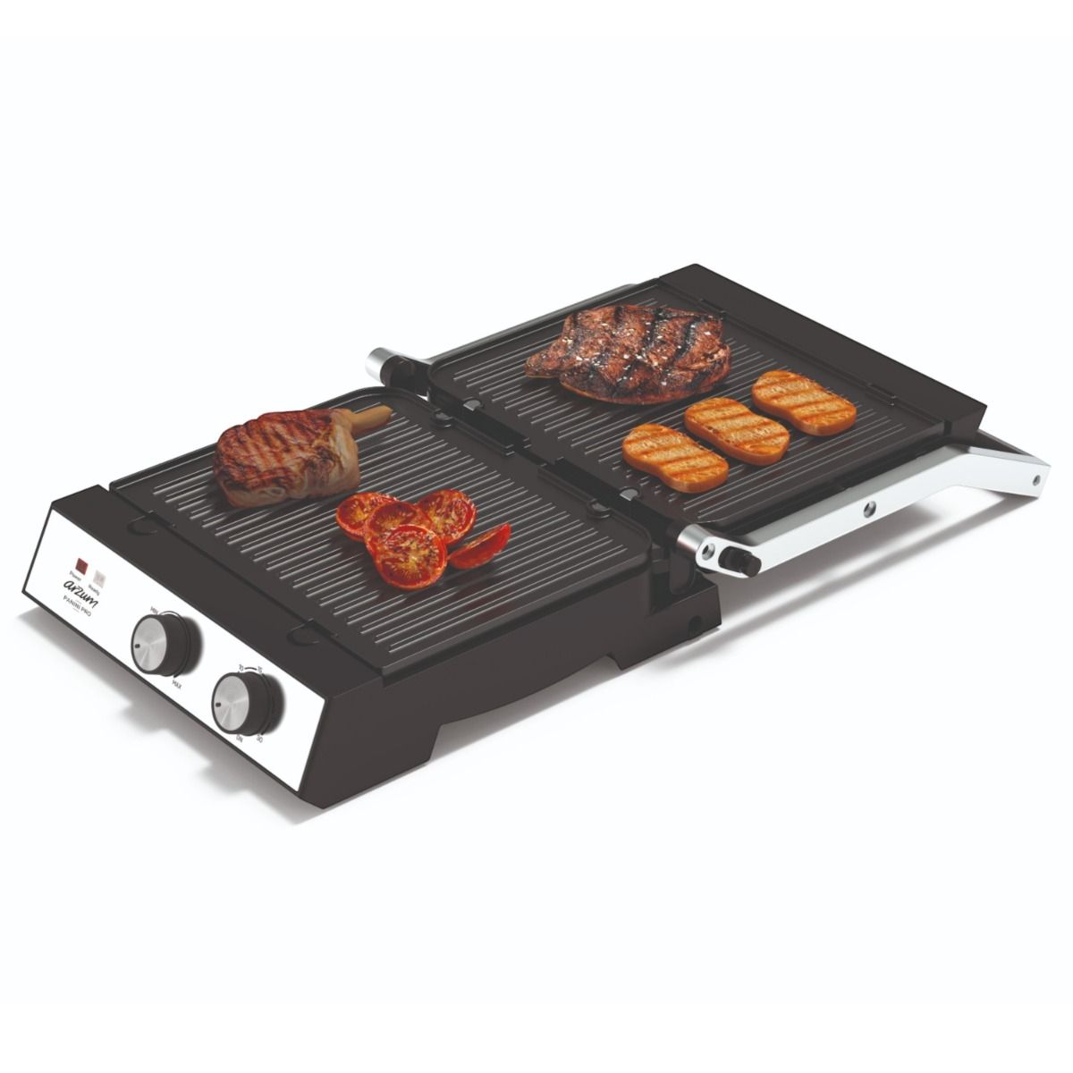 Arzum Panini Pro Grill & Sandwichmaker - Inox - Zilver - 2000W