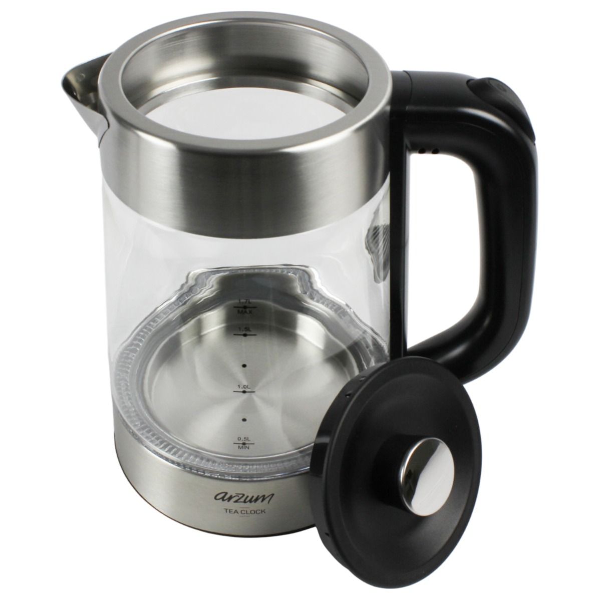 Arzum Tea Clock Elektrische Theepot AR3154-0600 | Glas - 1.7L + 1.0L - 360° basis - 2200W