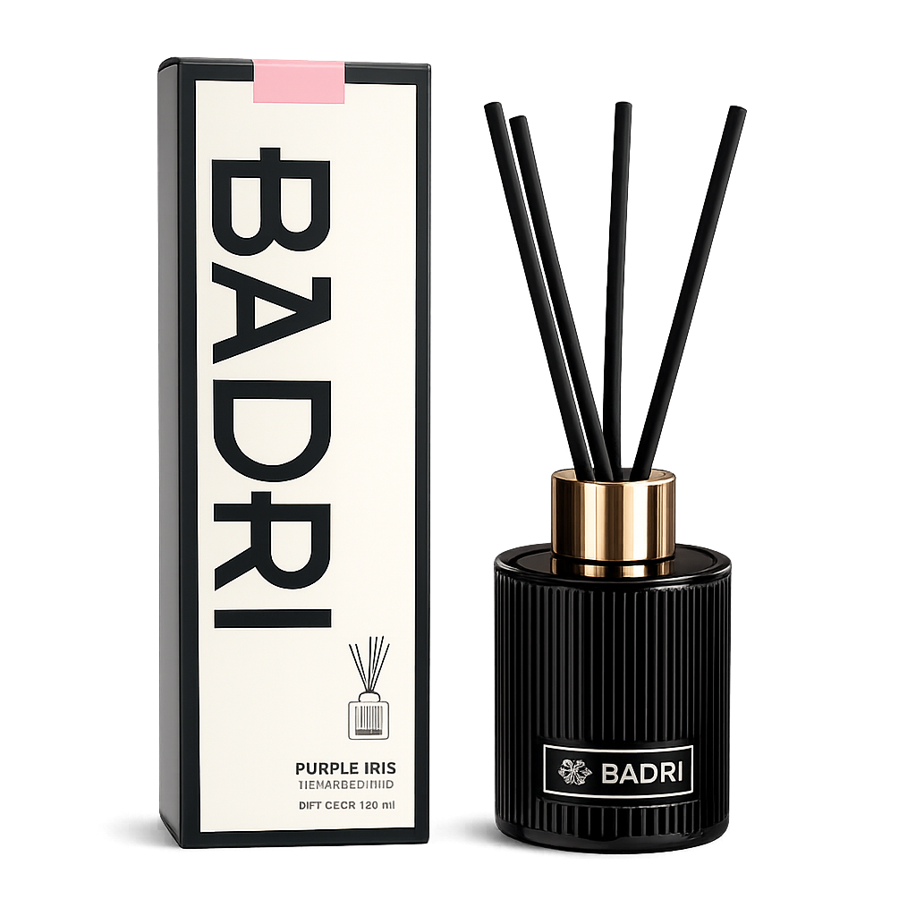 BADRI Geurstokjes Purple Iris 120ML - Luxe Reed Diffuser - Geur voor Woonkamer & Badkamer