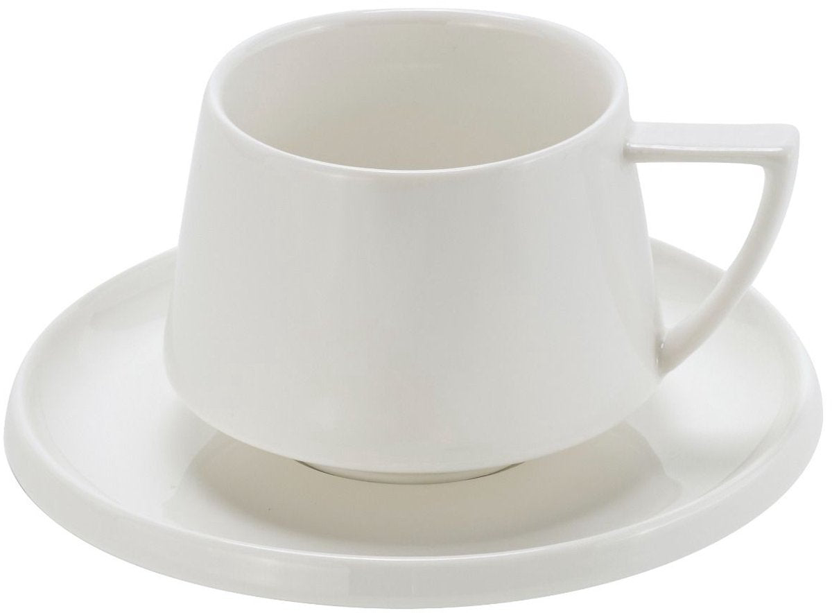 Bricard Bellon Espressoset - 12-delig Wit - 125ml - Porselein - Koffiekopjes