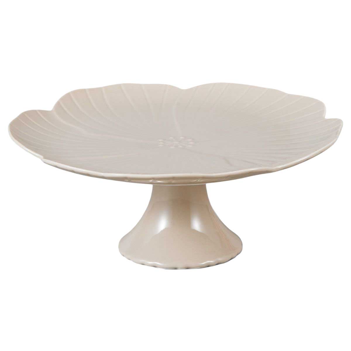 Bricard Florange Patisseriebord op Voet - Ø27cm - Taupe - Porselein - Taartplateau