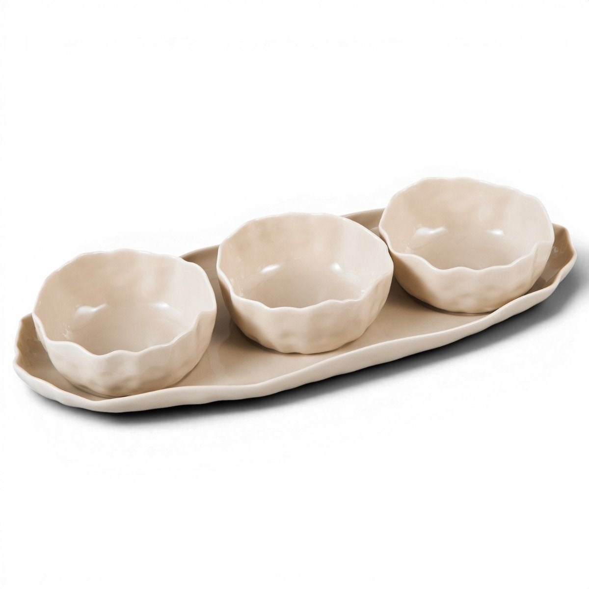 Bricard Angles - Schaaltjes Set - 4-delig - Taupe - 4-delig - Porselein