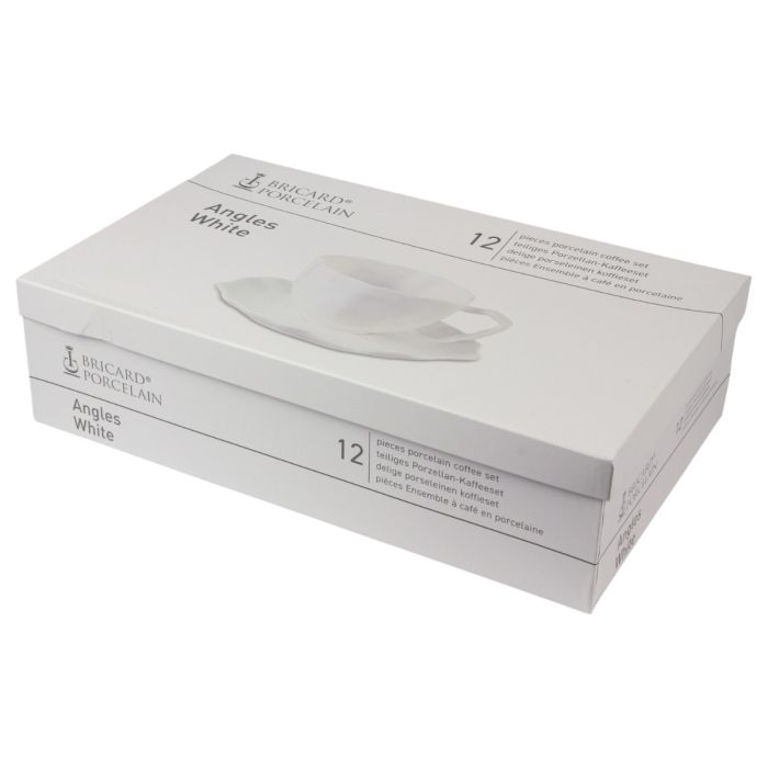 Bricard Angles Koffieset - 12-delig - Wit - 225ml - Porselein - Koffiekopjes