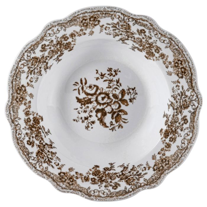 Bricard Fleury - Vintage Serviesset - 25-delig - 6-Persoons - Bruin/Wit - Dinner Set - Porselein