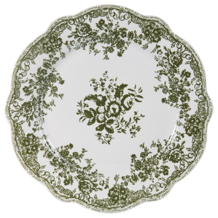 Bricard Fleury - Vintage Serviesset - 25-delig - 6-Persoons - Groen/Wit - Dinner Set - Porselein