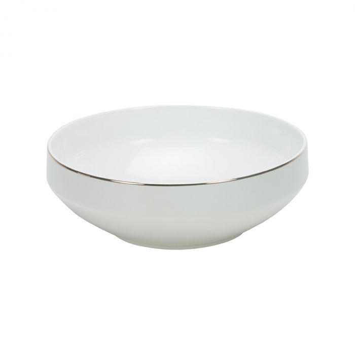 Bricard Lunel – Porseleinen Saladeschaal – Met Gouden Rand – 23 cm