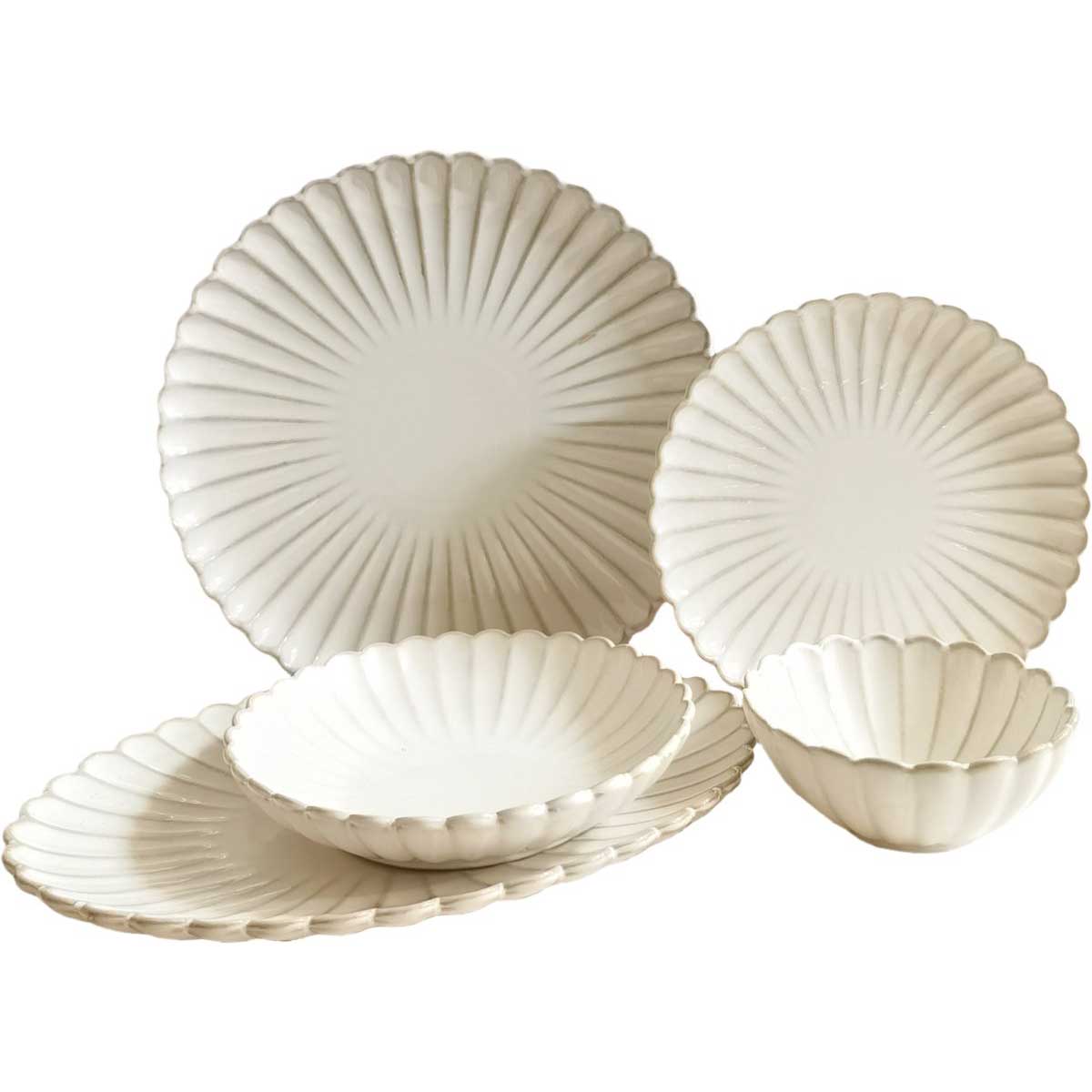 Bricard Paris - Porseleinen Serviesset - Dinner Set - 25-delig - 6-Persoons - Beige