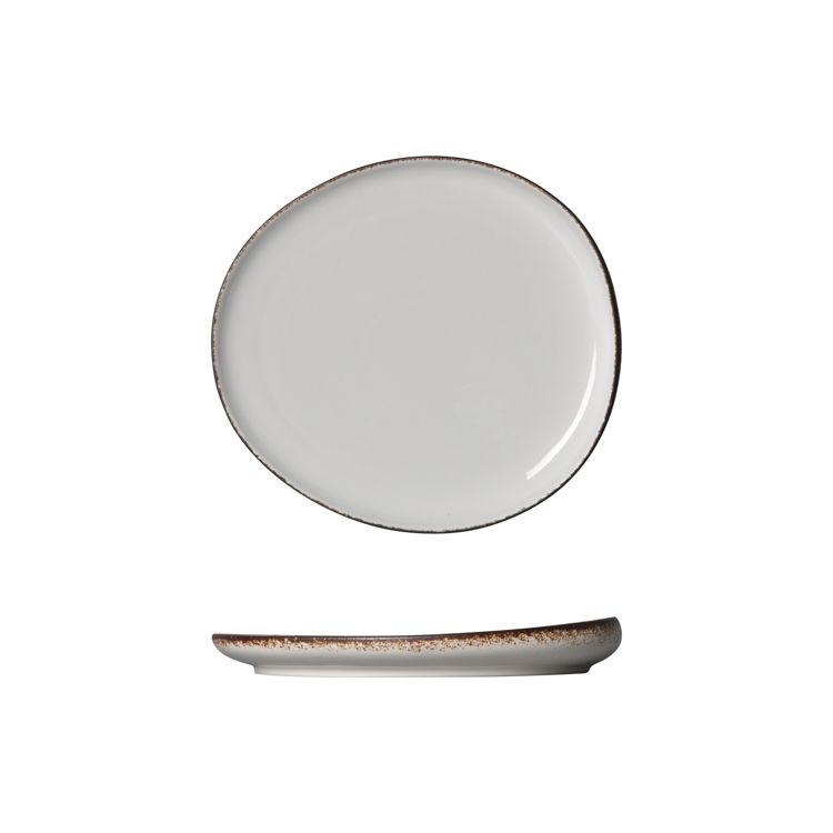 Bricard Royan - Porseleinen Serviesset Set - Dinner Set - 25-delig - 6-Persoons - Wit/Bruin