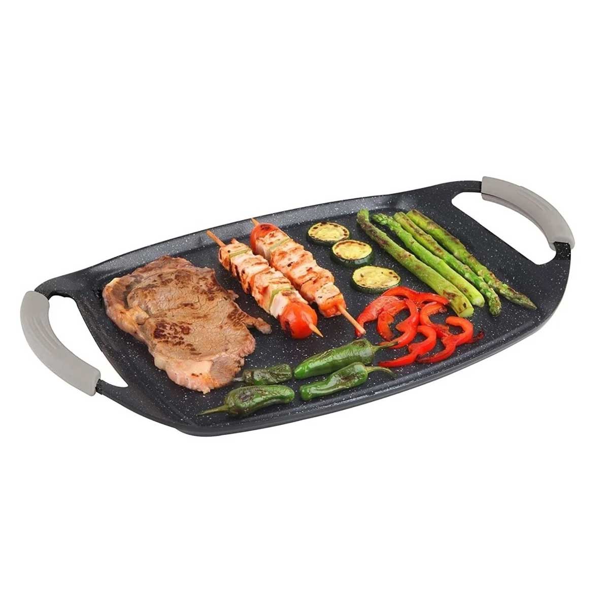 Cheffinger Grillplaat XXL - 47cm - Zwart - Inductie - Grillpan – productafbeelding