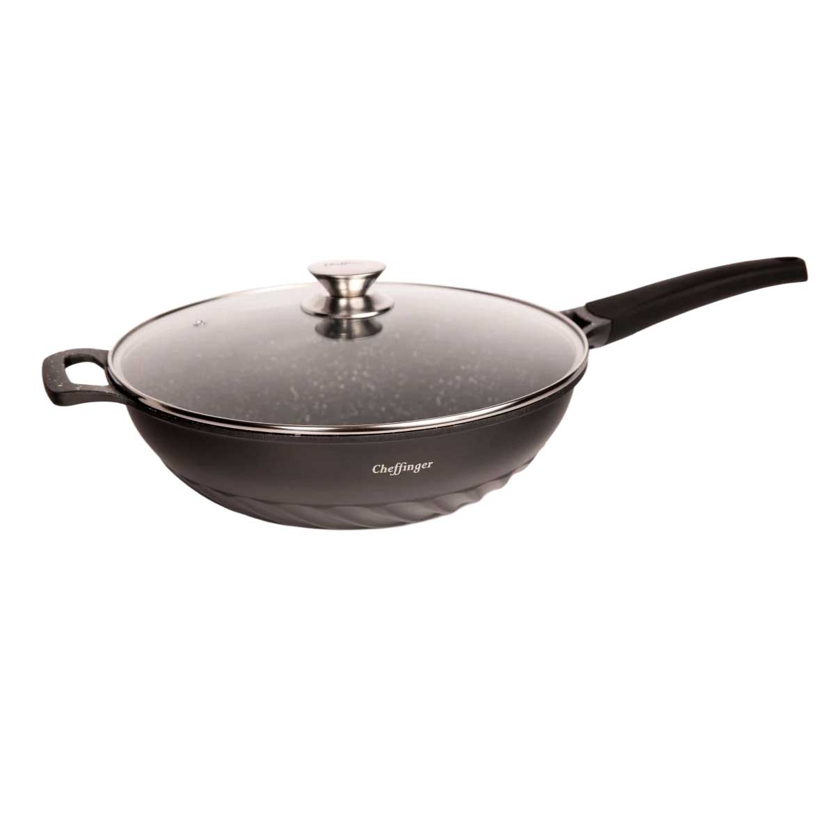 Cheffinger Wokpan XL met Deksel - 32cm - Inductie