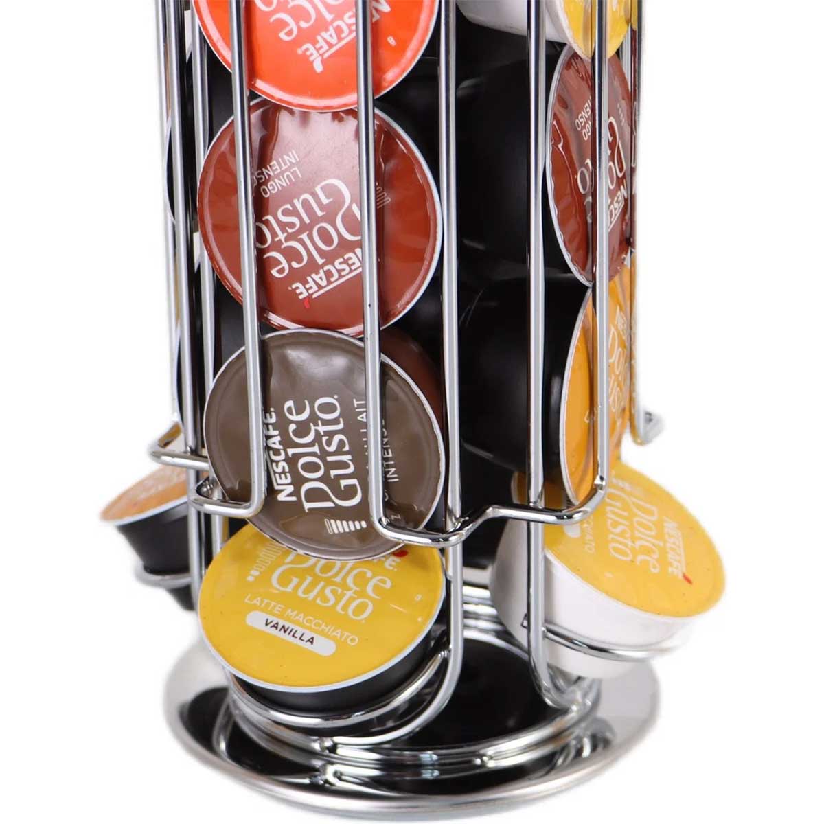 Cheffinger - Dolce Gusto Capsulehouder - 360° draaibaar - 32 Cups - Cuphouder - Koffiecups Houder - Zilver
