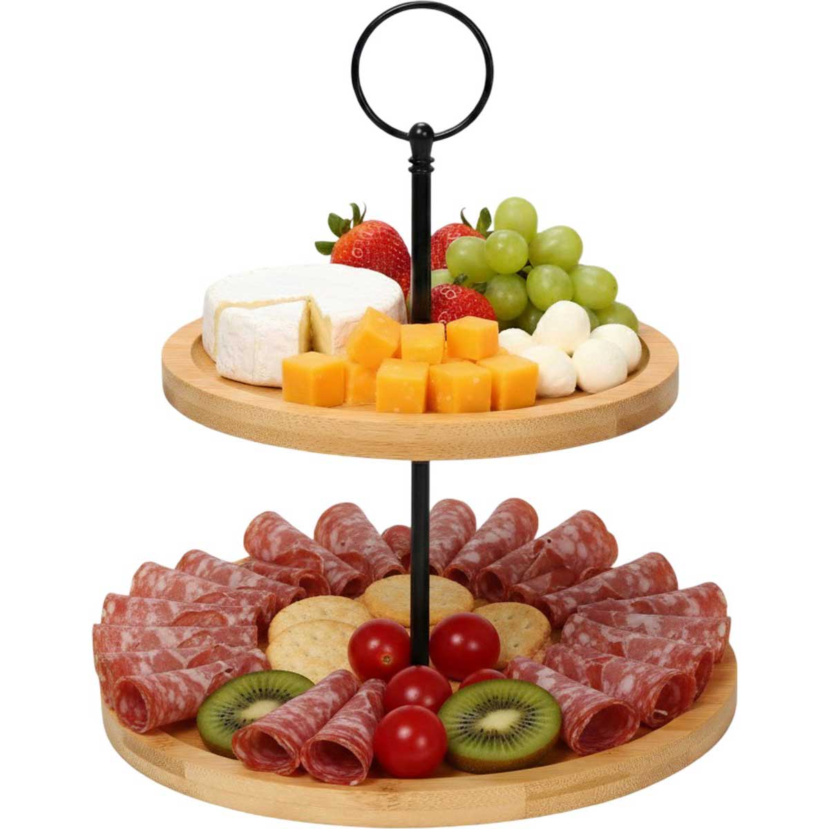 Cheffinger Etagère - 2-laags - Bamboe - Fruit - Serveerschaal - High-Tea