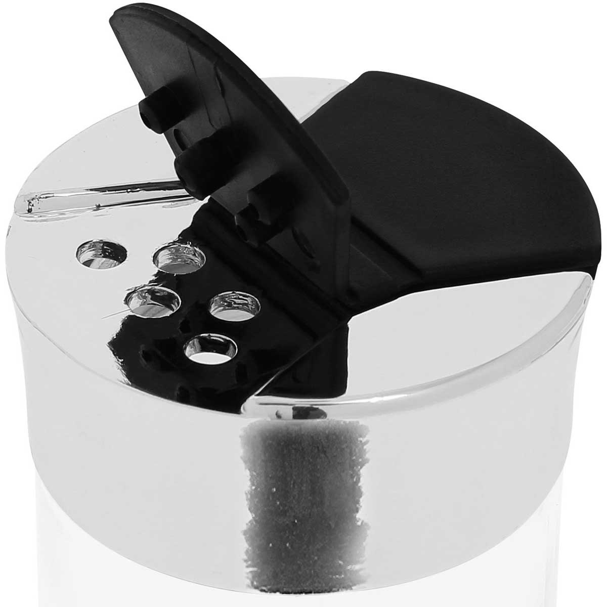 Cheffinger Kruidenrek met 6 Glazen Potjes - 90ml - RVS Houder - Zilver