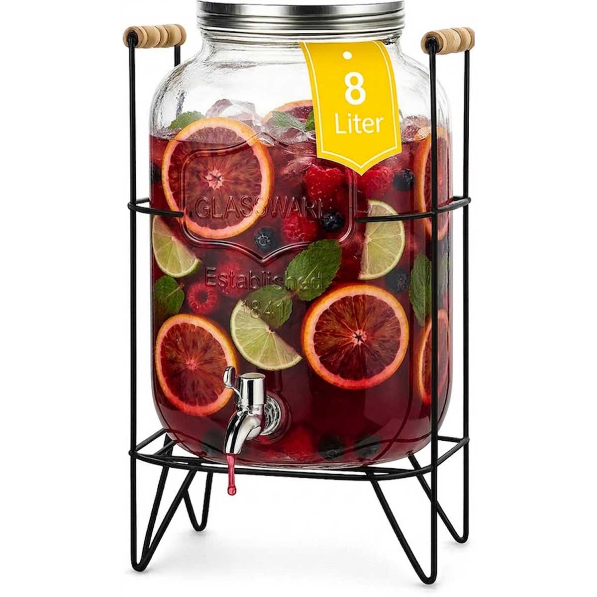Cheffinger Limonadedispenser - 8 Liter Waterdispenser - Drankendispenser - Sapdispenser