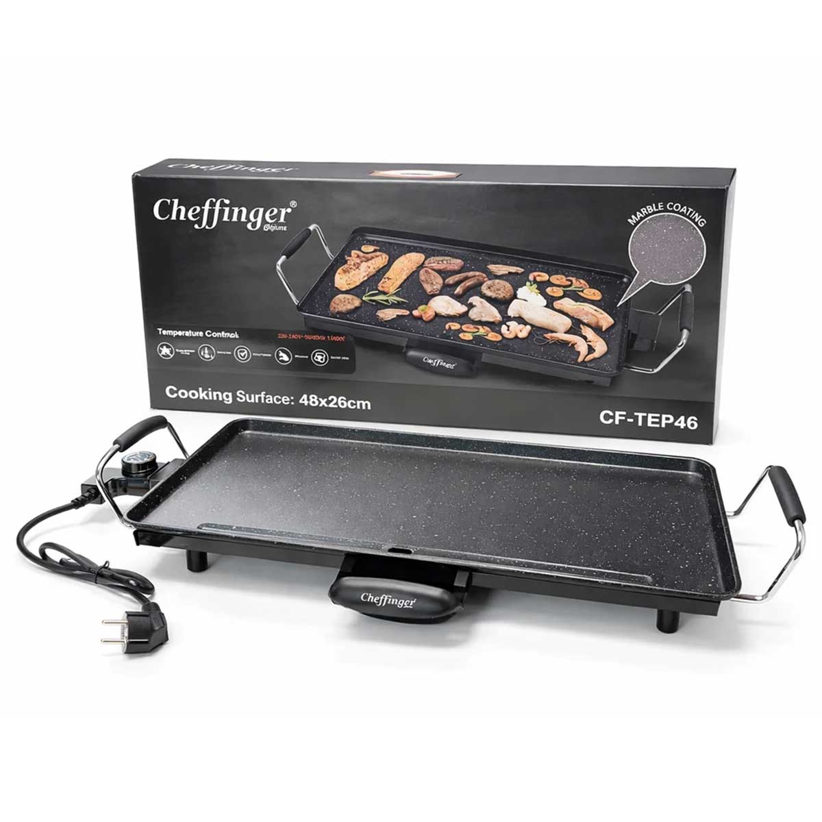 Cheffinger Teppanyaki Grillplaat - 46cm - 1360W - Gourmet - Tafelgrill