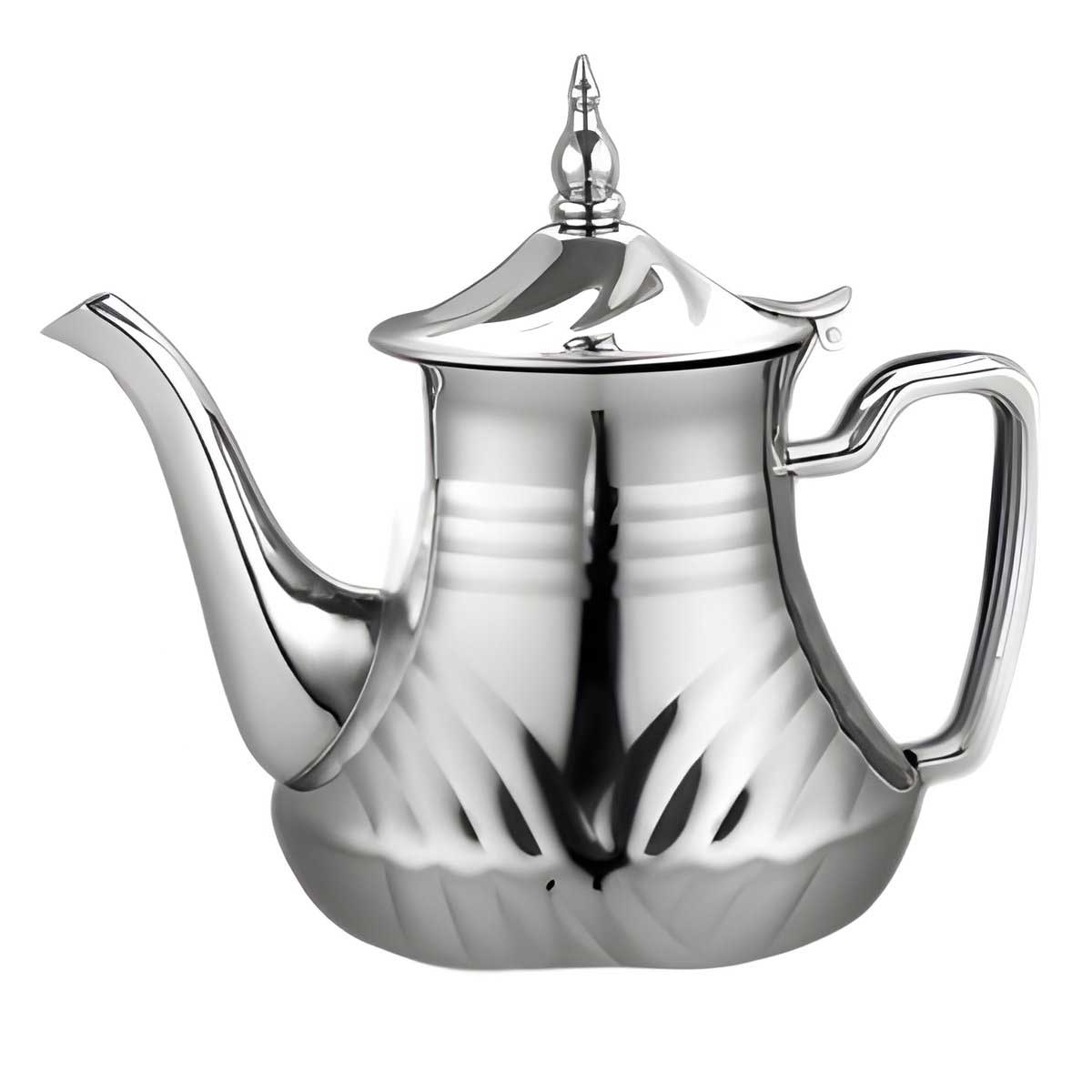 Cheffinger Theepot Zilver - 1 Liter - Turkse & Marokkaanse Theepotten