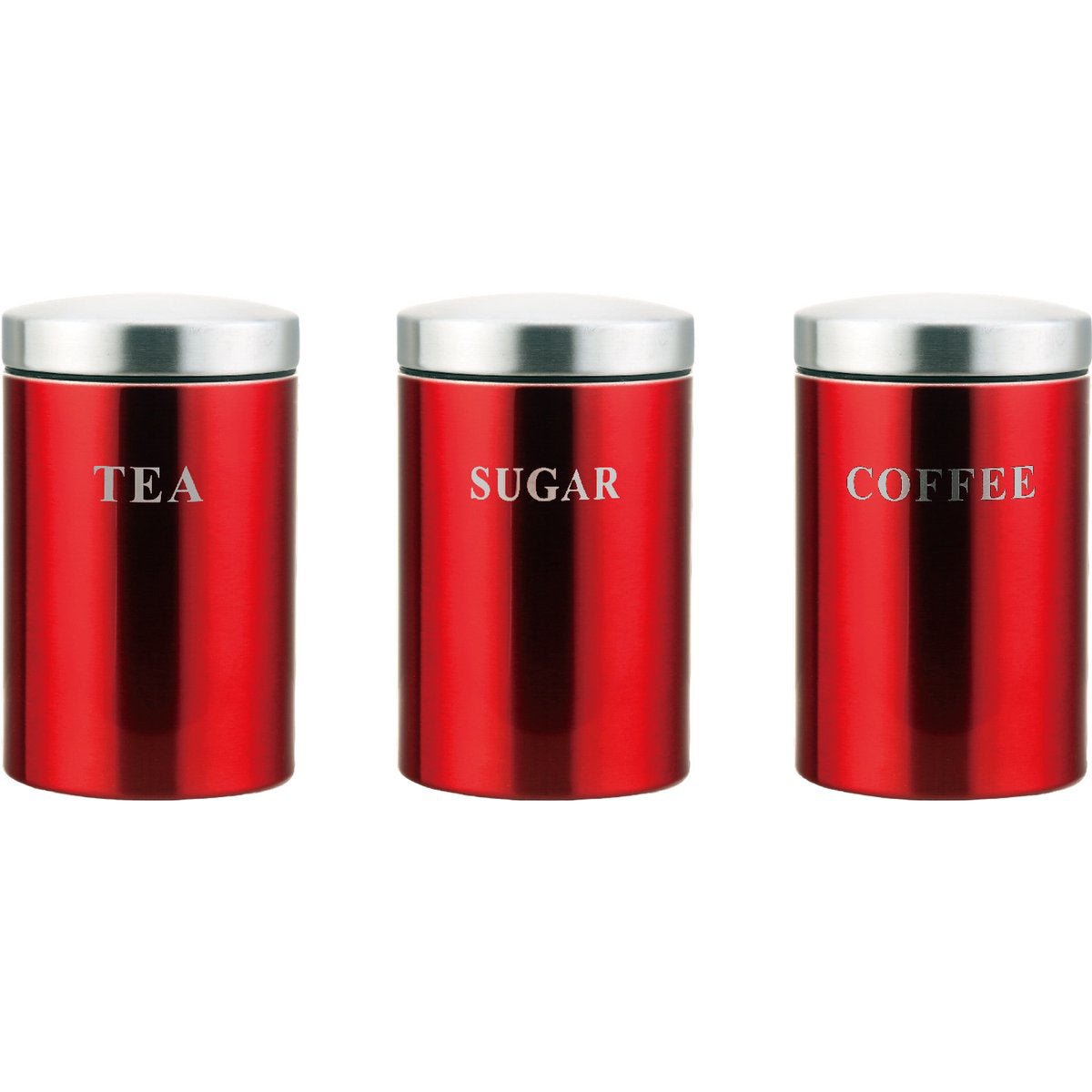 Cheffinger Voorraadbussen - Rood - Koffie, Thee en Suiker