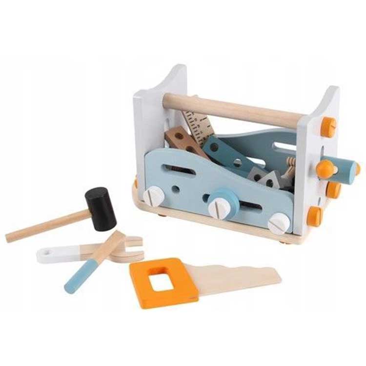 ECOTOYS Houten Gereedschapsset - 52-delig - Kinderwerkbank - 3+