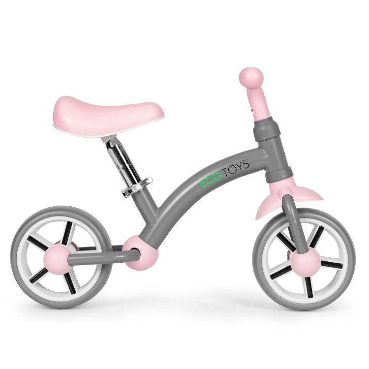 ECOTOYS Loopfiets - EVA Wielen - Verstelbaar Zadel - Grijs - 3+