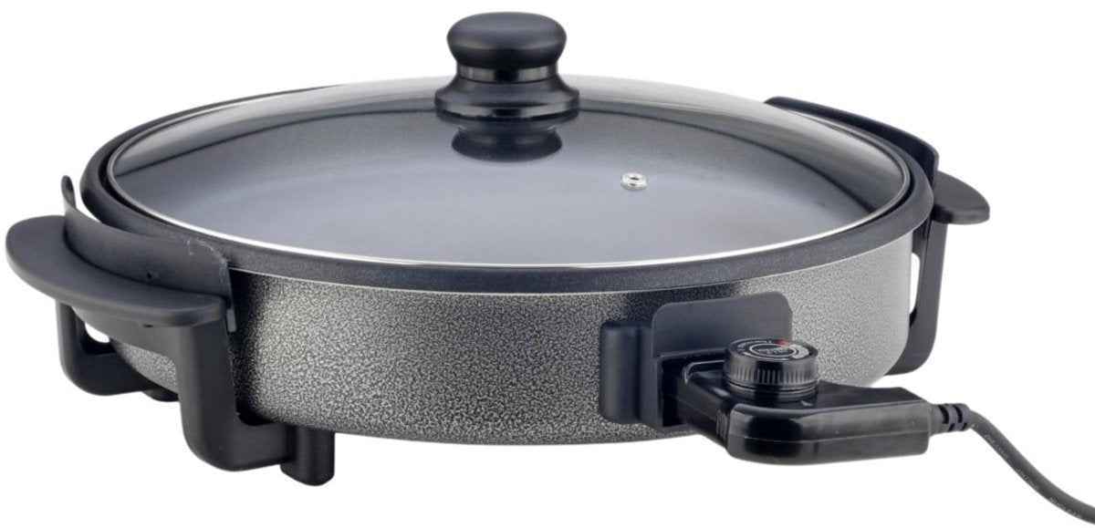 Ferveo Leyya - Hoge Elektrische Hapjespan - 40cm - 1500W - Elektrische Pizza Pan - Zwart