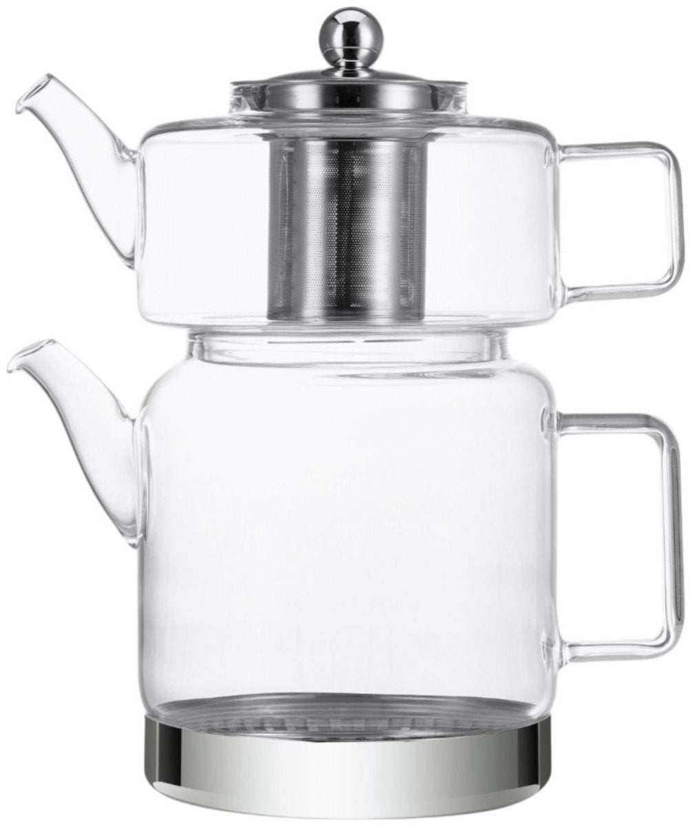 Ferveo Mina - Glazen Theepot Set - 1,0/2,0L - Inductie - Turkse Theepot