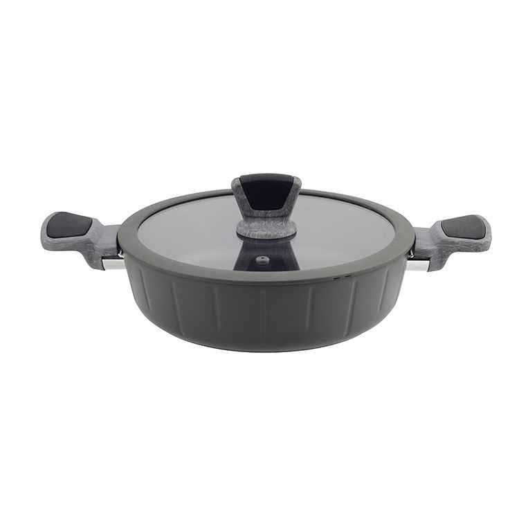 Ferveo Bradar Lage Braadpan met Deksel - 24cm - Zwart - Inductie